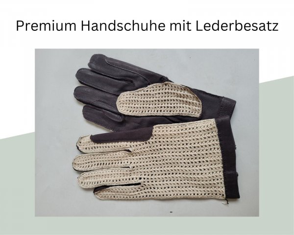 Premium Handschuhe mit Lederbesatz, z.B. für Reit- und Hundesport
