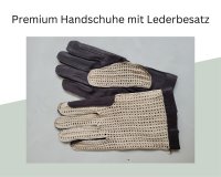 Premium Handschuhe mit Lederbesatz, z.B. für Reit-...