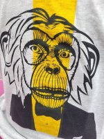T-Shirt aus 100% biologischer Baumwolle, Motiv Monkey, purple leaves, Größen M-XXL