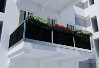 Balkonbespannung Sichtschutz aus Polyrattan, 90 x 2000 cm auf Rolle, 2 Farben